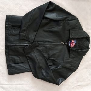 Black leather jacket